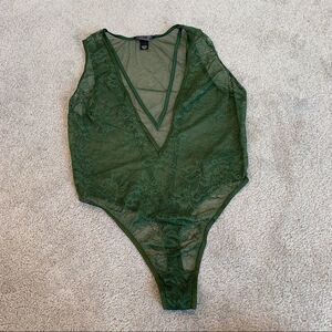 Victoria’s Secret green lace teddy bodysuit NWOT